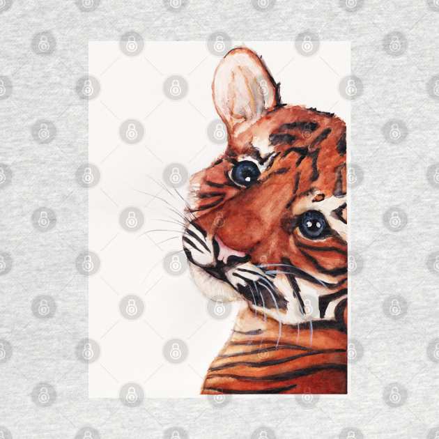 Watercolor - Tiger cub by Karoのkyuuto
